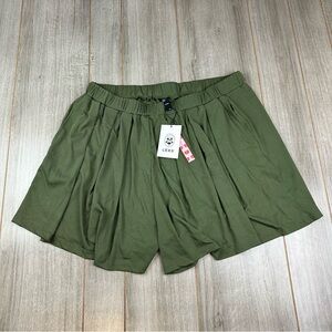 CIDER Pull On Shorts XXL 2XL Green Wide Leg Stretch NEW